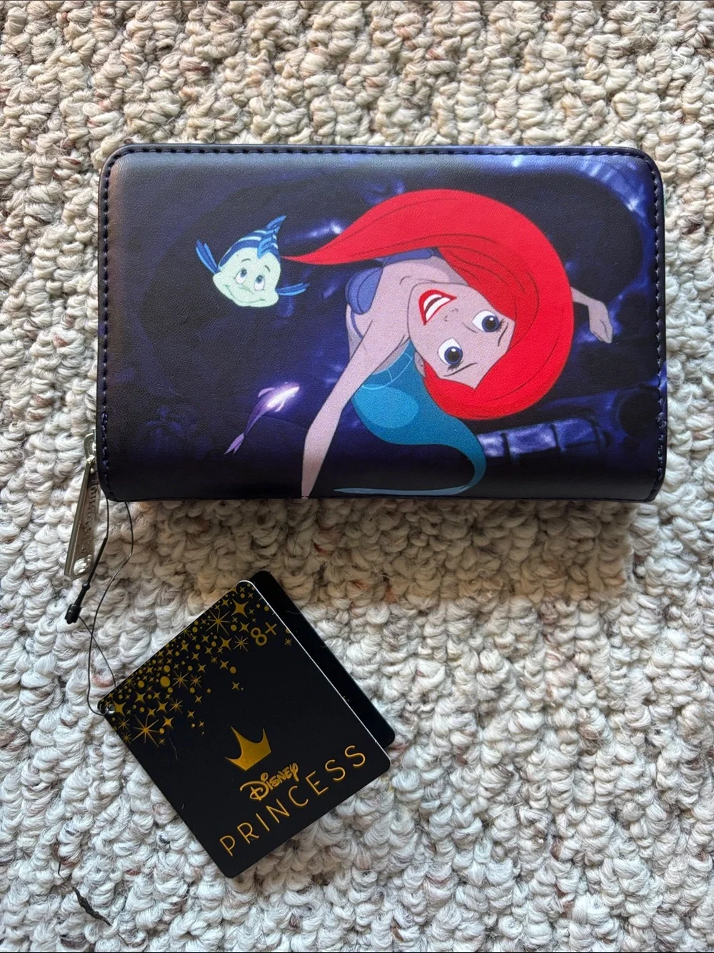 Loungefly Disney Wallet in Teal, Black & Coral Mermaid Design